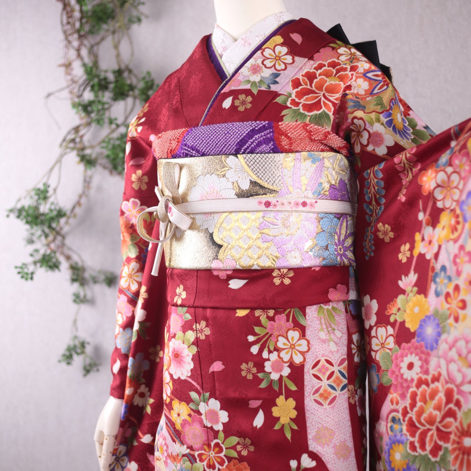 平和屋着物●小振袖　二尺袖　色無地　小吹色　正絹　逸品　AABA4646ck 平和屋着物○小振袖 二尺袖 色無地 小吹色 正絹 逸品