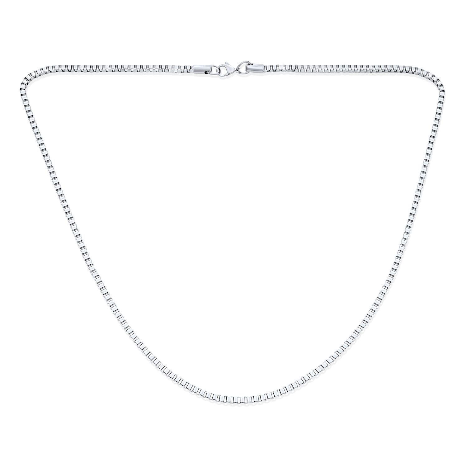 在庫処分 ヘビーストロングスクエア5MMヴェネチアンミラーボックスリンクチェーンネックレス 女性と男性向け イタリア製 .925スターリングシルバー 16インチ