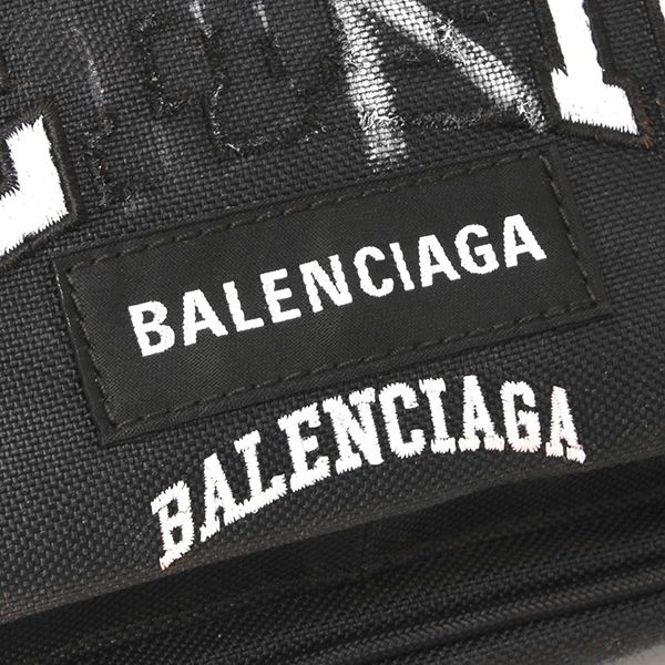 バレンシアガ BALENCIAGA ボディバッグ エクスプローラー ナイロン コットンキャンバス ブラック金具 4823892AARI1000 【保存袋】【中古】