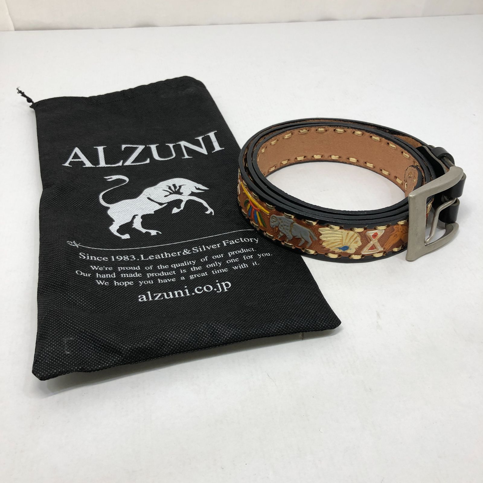 ARZUNI アルズニ アニマル柄 レザーベルト 中古美品 - メルカリ