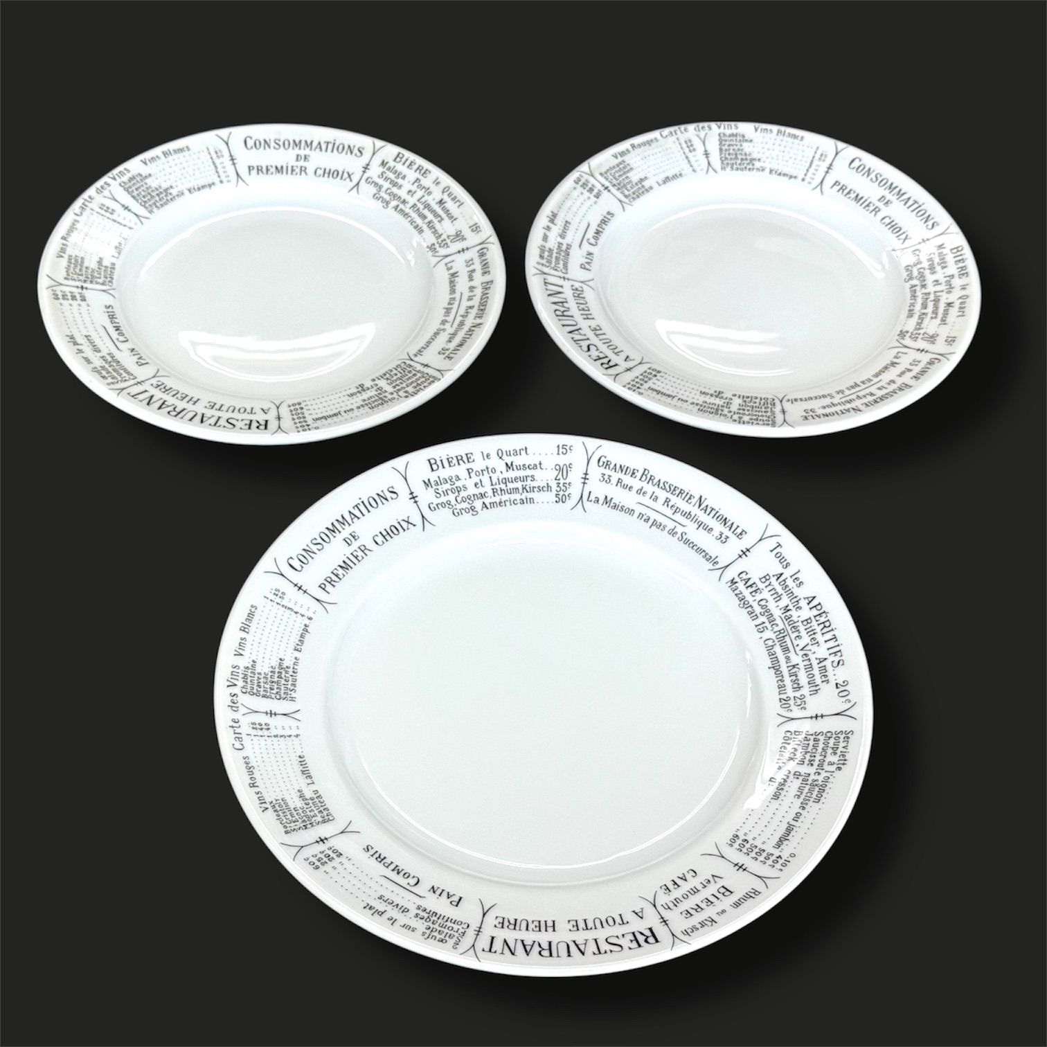 ビリヴィッツ　プレート　3枚 良品】Pillivuyt（ピリヴィッツ） フランス製 プレート 皿 3枚セット