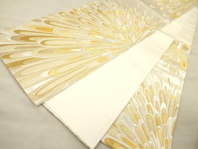 平和屋着物▽六通柄袋帯 唐織 帝王 羽文 金銀糸 正絹 逸品 CAAU5662ak  