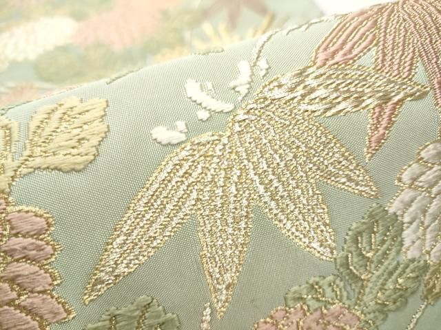 平和屋着物●西陣　坂下織物謹製　六通柄袋帯　錦繍綴唐織　秋草錦彩文　金銀糸　正絹　逸品　CAAX7514hy 平和屋着物○西陣 坂下織物謹製 六通柄袋帯 錦繍綴唐織 秋草錦彩文 金