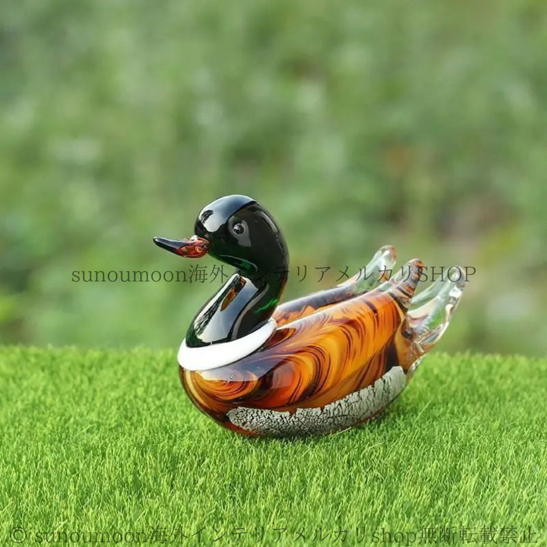 銀製　鴛鴦 オシドリ　ガラス製 置物 ケース入り 銀製 鴛鴦 オシドリ ガラス製 置物 ケース入り