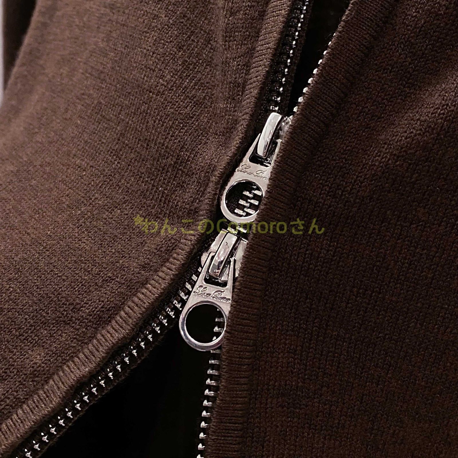 ブラウンM~3XL ロロピアーナLoro Piana メンズ フルジップ ニットセーター ウール スタンド カジュアル ビジネス