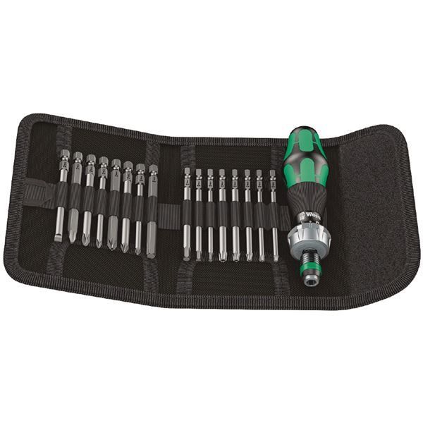 WERA ヴェラ 17点組 1|4HEX ビット収納型 ラチェット式 ドライバー ビットセット ポーチ付 051040 工具 ツール DIY 作業工具