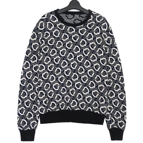 美品 モンクレール GIROCOLLO TRICOT ロゴ オールオーバー ニット 