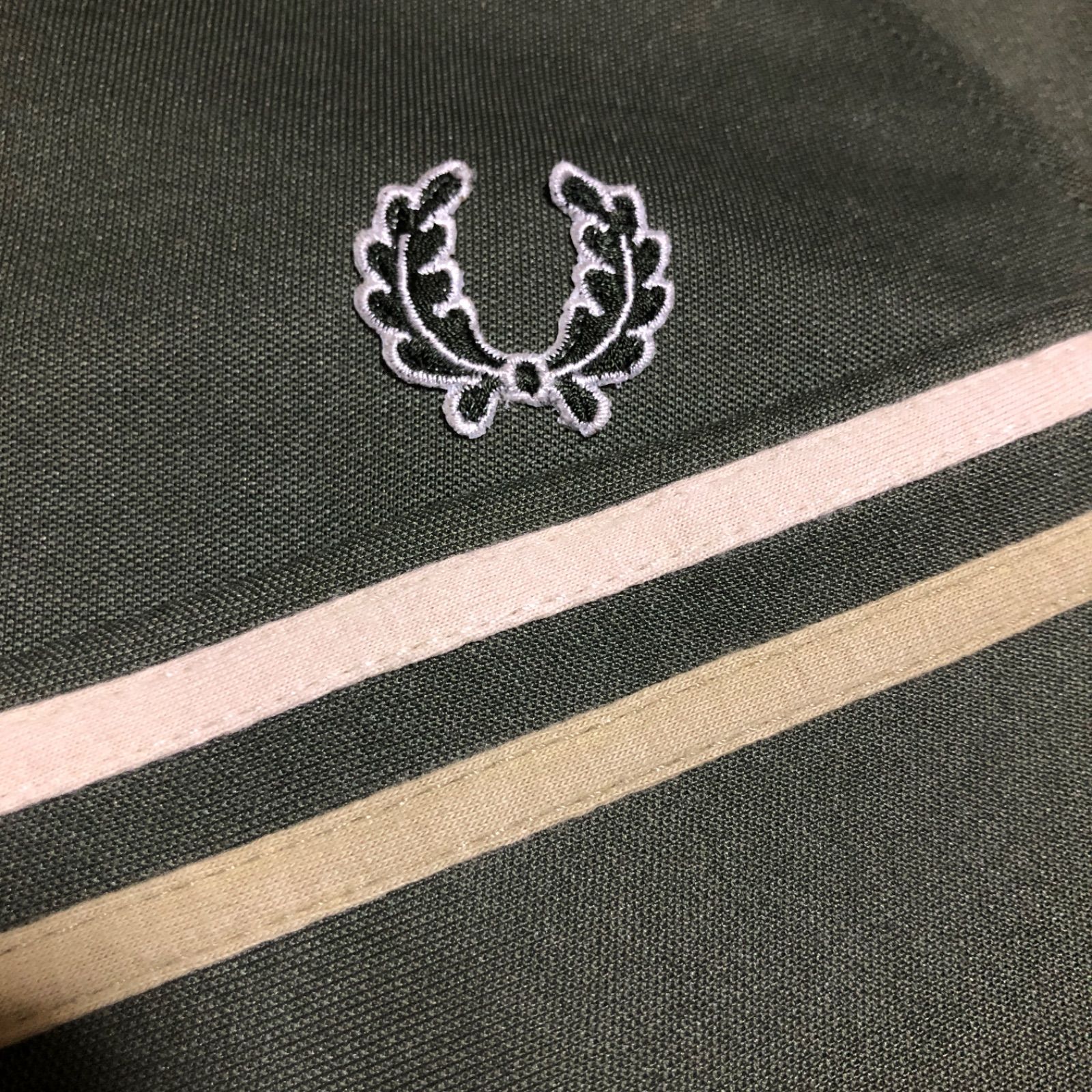 希少カーキ⭐️90s Fred Perry トラックジャケット/ジャージ 刺繍