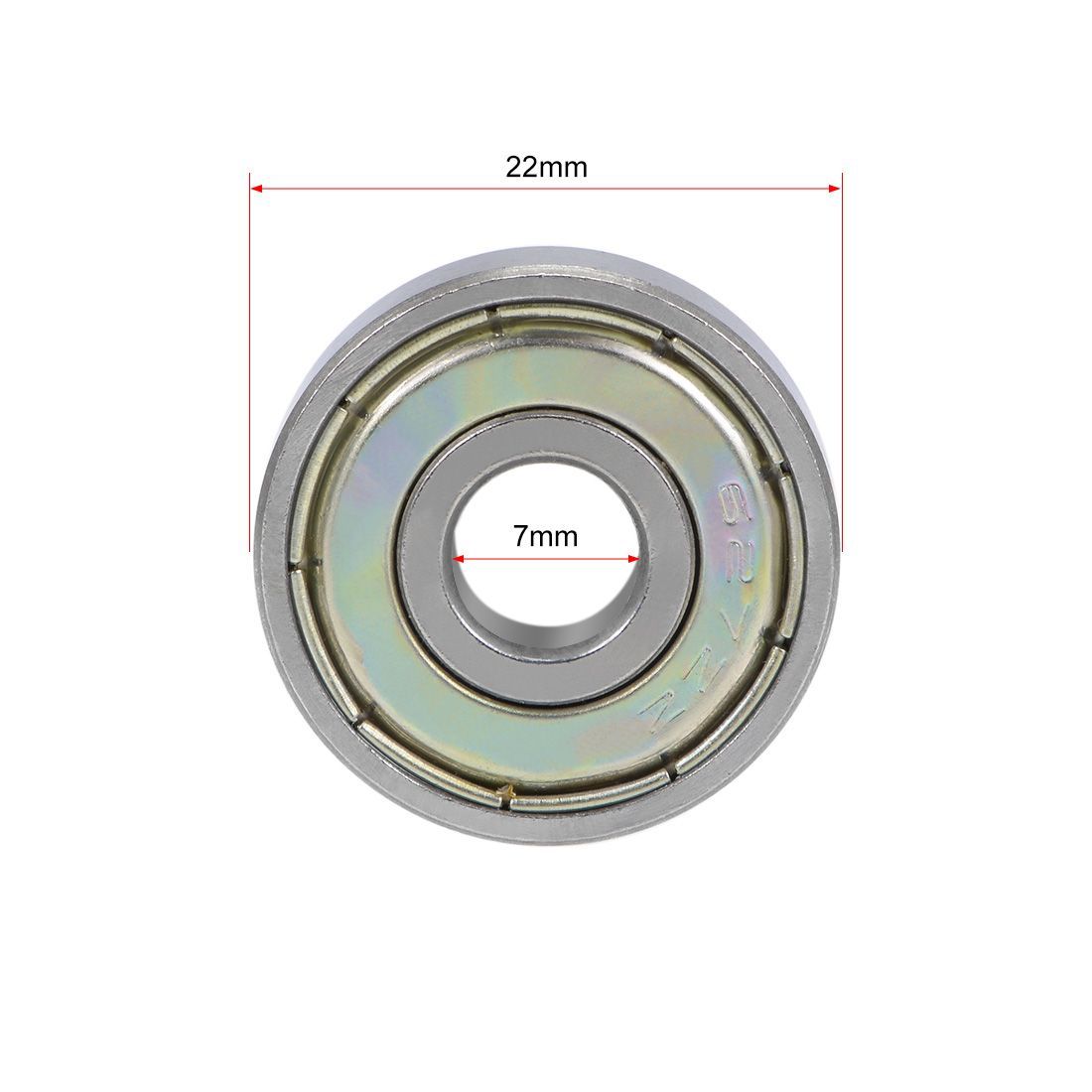 uxcell ミニチュア玉軸受 607z 627z 687z 697z MR117zz 内径7mm 627ZZ（2個）