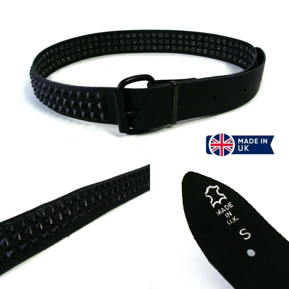 イギリス製 3-Row Conical Stud Belt 3連 コニカル スタッズ 鋲 ベルト