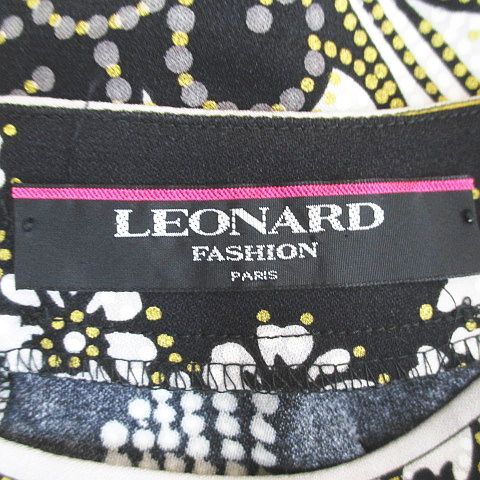 レオナール LEONARD 半袖 Tシャツ カットソー L 黒系 ブラック 日本製 ストレッチ 総柄 - メルカリ