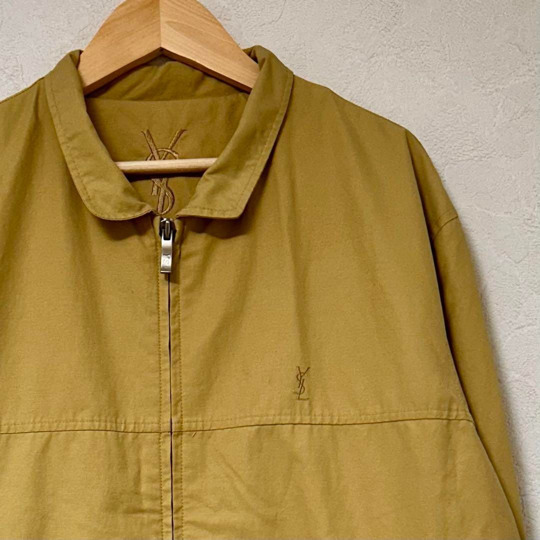 イヴサンローラン ナイロンジャケット メンズM イエローベージュ 刺繍  
