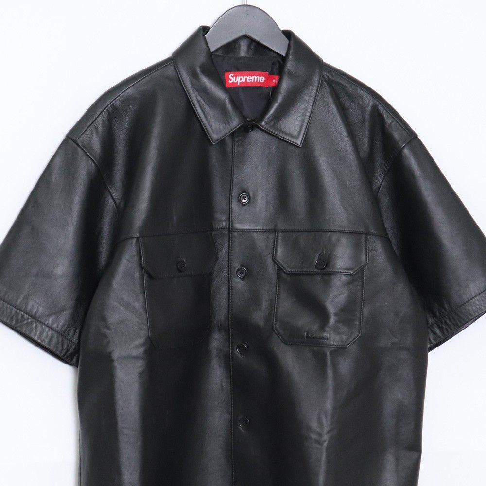 SUPREME 23AW LEATHER WORK S/S SHIRT Mサイズ - メルカリ