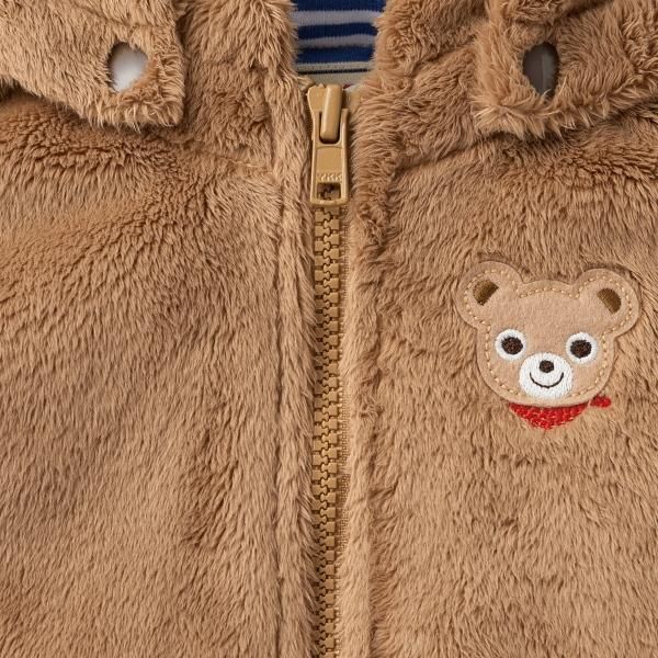 プッチー＆うさこ マイクロファー素材のフード付きベスト