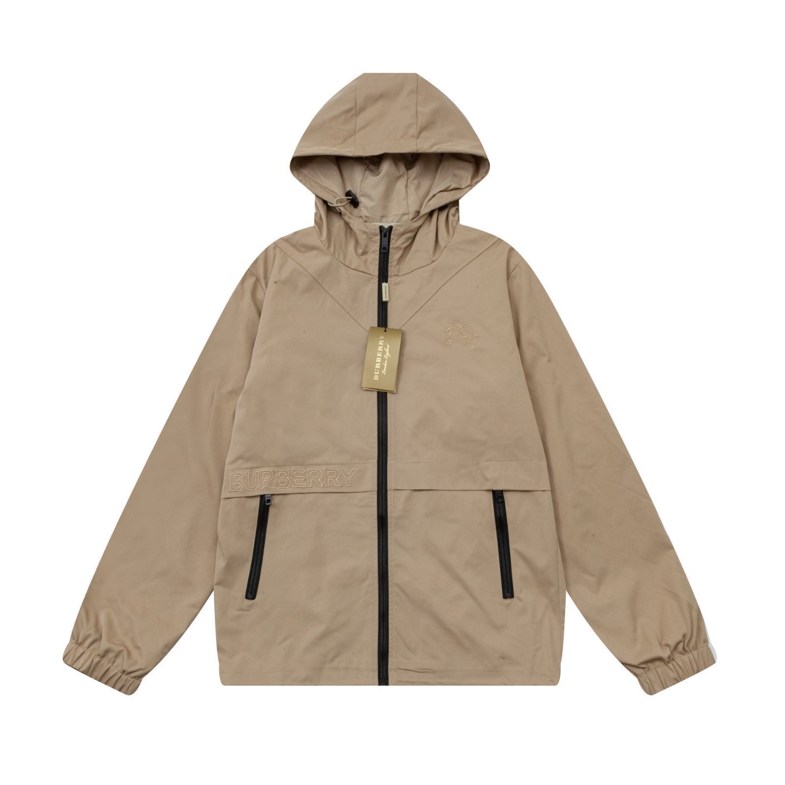 【関税込み】Burberry カーキ ハーフジップ フーディ 本日限定特価】BURBERRY メンズ フーディー ホース刺繍 カーキ M
