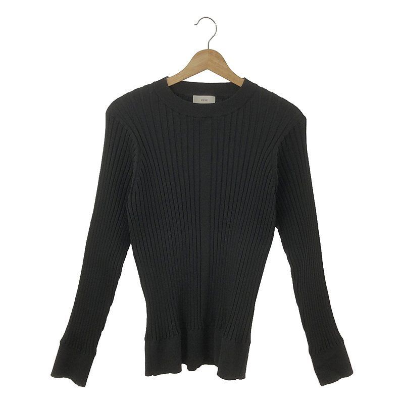 HYKE - HYKE / ハイク | 2022AW | WIDE RIBBED SWEATER ワイドリブ ニットセーター | 2 | ブラック | レディース HYKE / ハイク | 2022AW | WIDE RIBBED SWEATER ワイドリブ