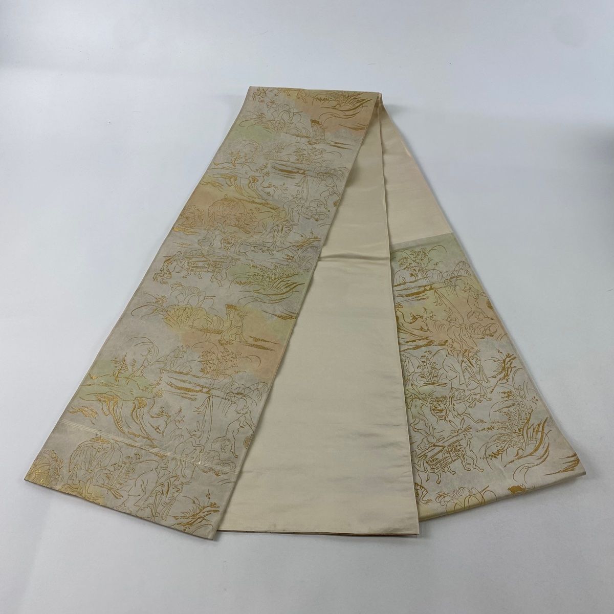 鳥獣戯画 洒落袋帯 六通柄 正絹 NISHIORI wakka 京袋帯 ジャムセッション 京 wa・kka 正絹帯