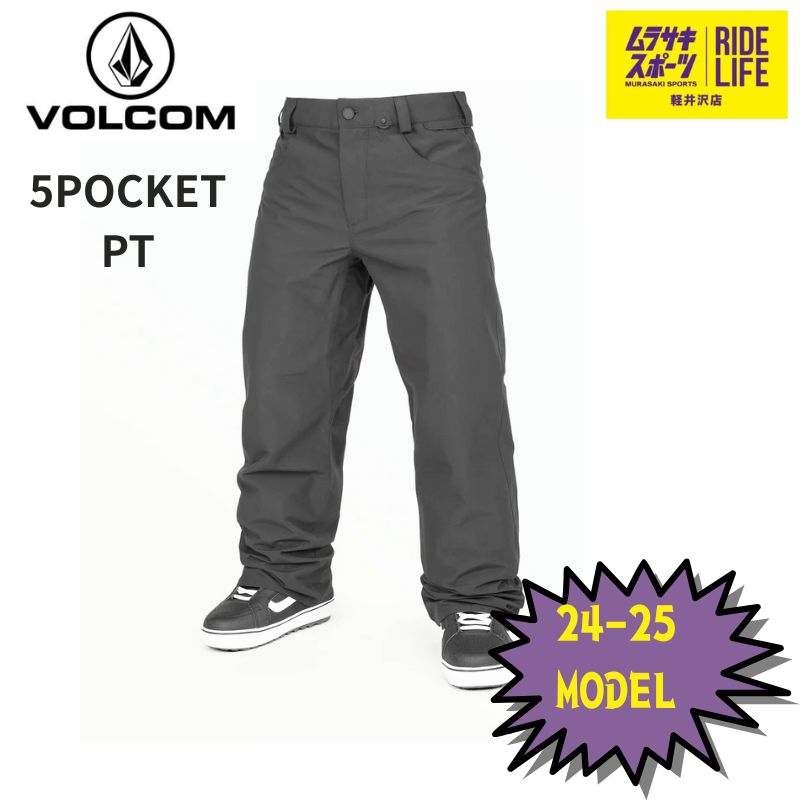 ムラスポ公式 VOLCOM 5-POCKET PT ブラック Mサイズ 24-25 メンズ スノーウェア スノーボード 19％OFF