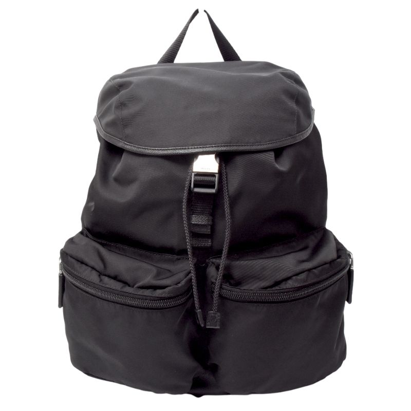 美品✨プラダ ナイロン リュック 三角プレート ブラック PRADA プラダ テスート 三角ロゴプレート ブラック 黒 シルバー