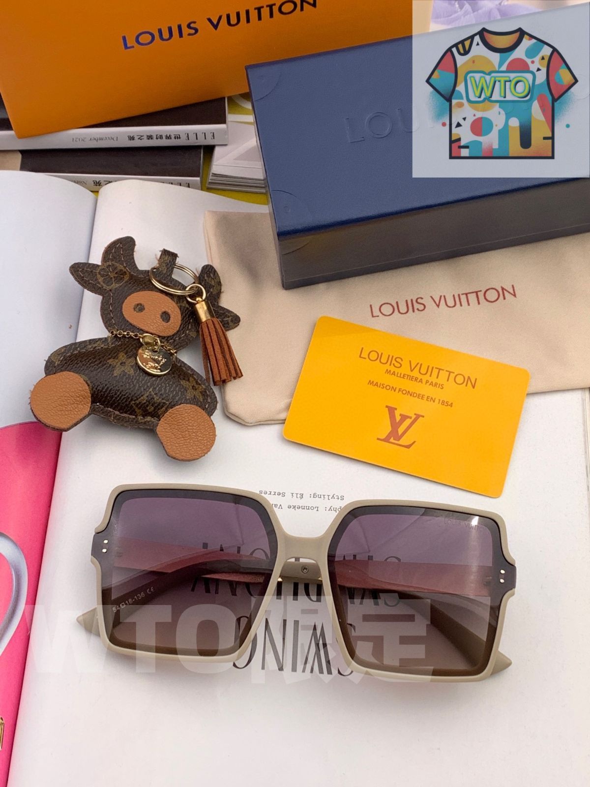 Louis Vuitton ブラウン 四角形 サングラス LOUIS VUITTON ルイヴィトン 小物 サングラス