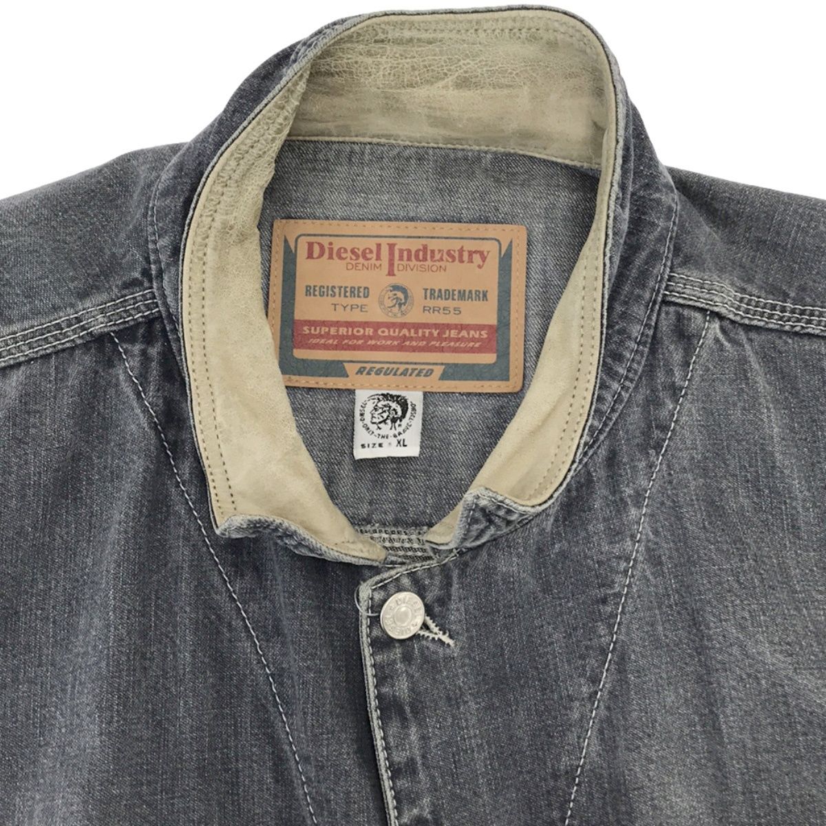 DIESEL ディーゼル 90's Industry 襟レザーデニムジャケット