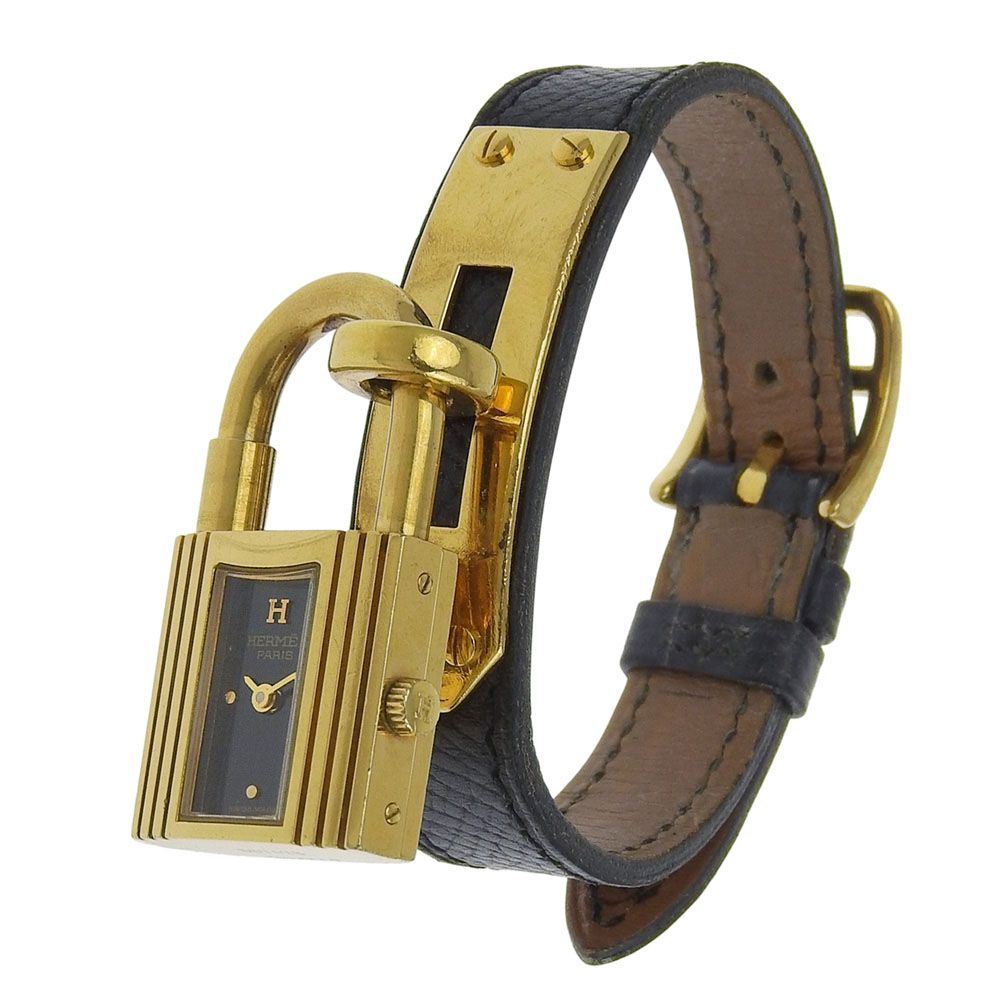 HERMES】エルメス ケリーウォッチ 金メッキ×レザー 〇Y クオーツ
