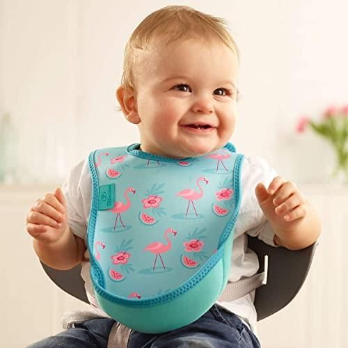 Bibetta ビベッタ お食事エプロン 洗濯機で洗える スタイ 袖なし 離乳食 保育園 食事用スタイ ウルトラビブ 2枚入り フラミンゴ|タ STEELWINDOWSANDDOORS_COM