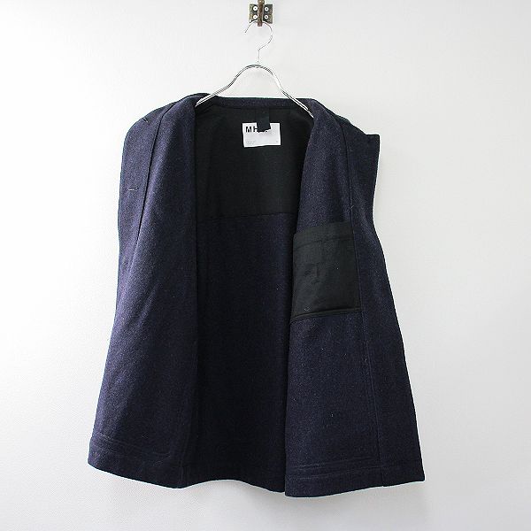 2021SS MHL. エムエイチエル FELTED SHETLAND WOOL 2/ネイビー ウール