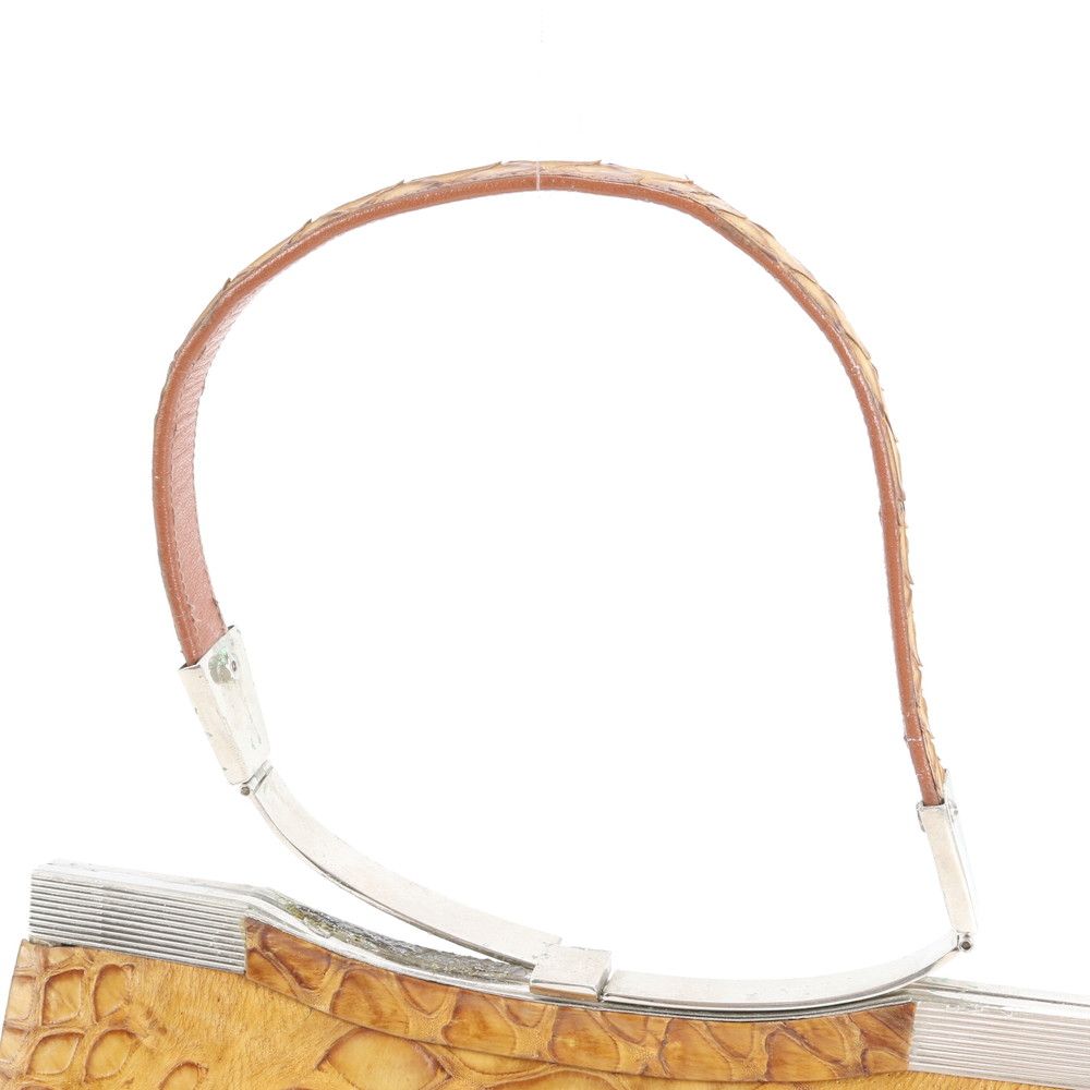 美品 希少 レア センザンコウ 穿山甲 レザー ハンドバッグ トップ