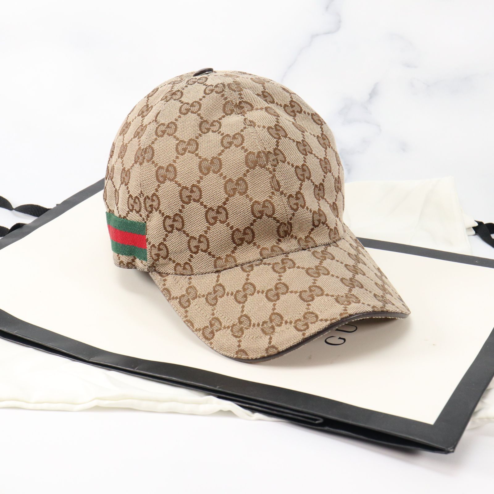 GUCCI ベースボール キャップ GGキャンバス シェリーライン XL60 ...