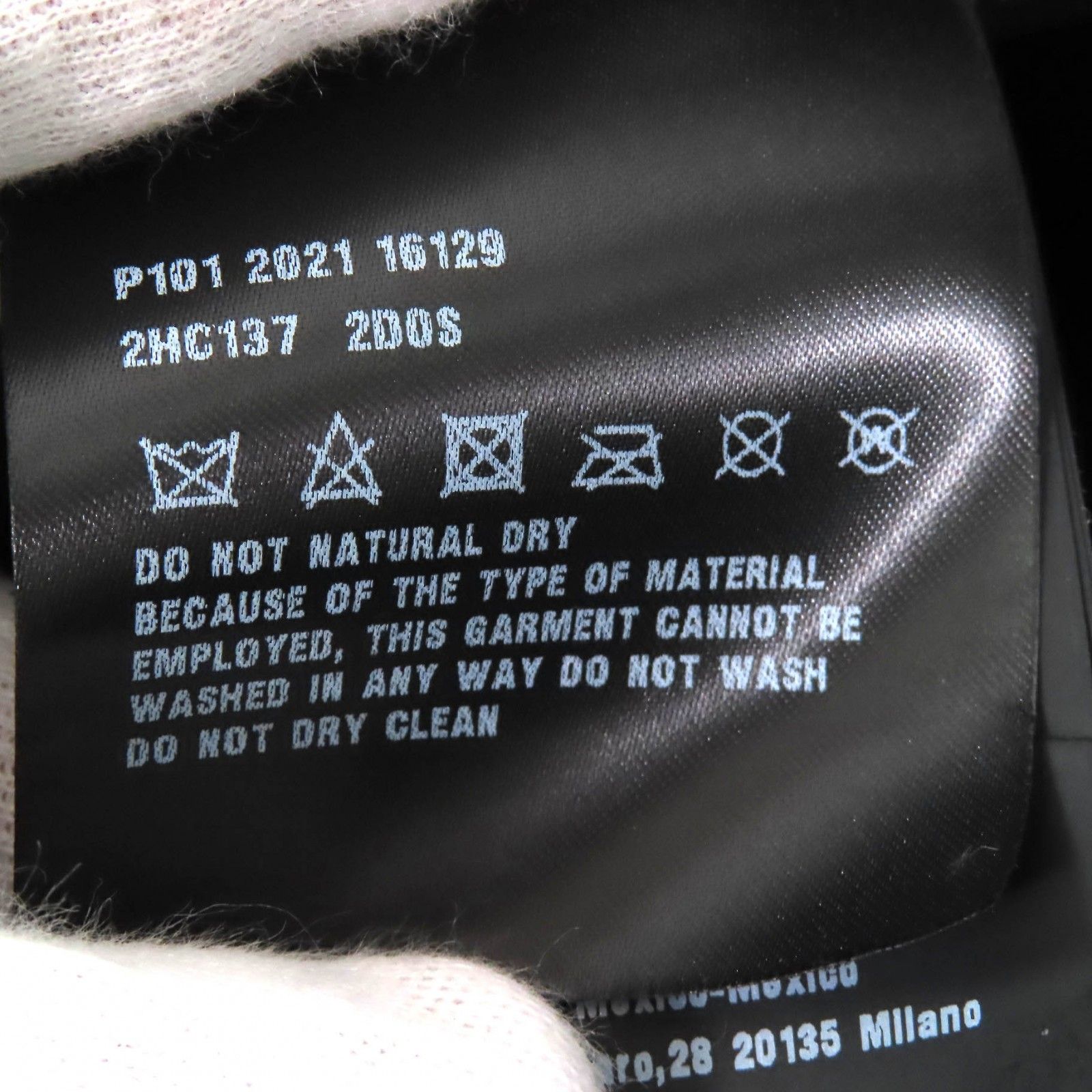 美品△PRADA プラダ 2021年製 2HC137 ロゴ ラインストーン RE-NYLON