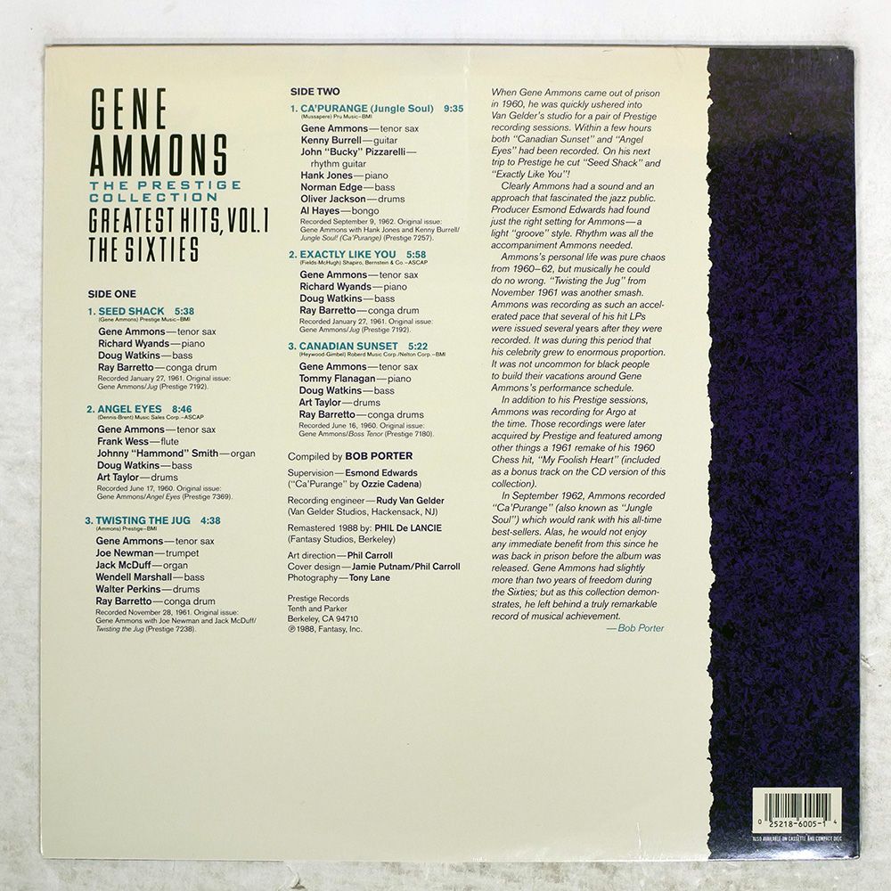 GENE AMMONS Nice An' Cool 深溝 RVG ジャズレコード GENE AMMONS Nice An´ Cool 深溝 RVG ジャズレコード
