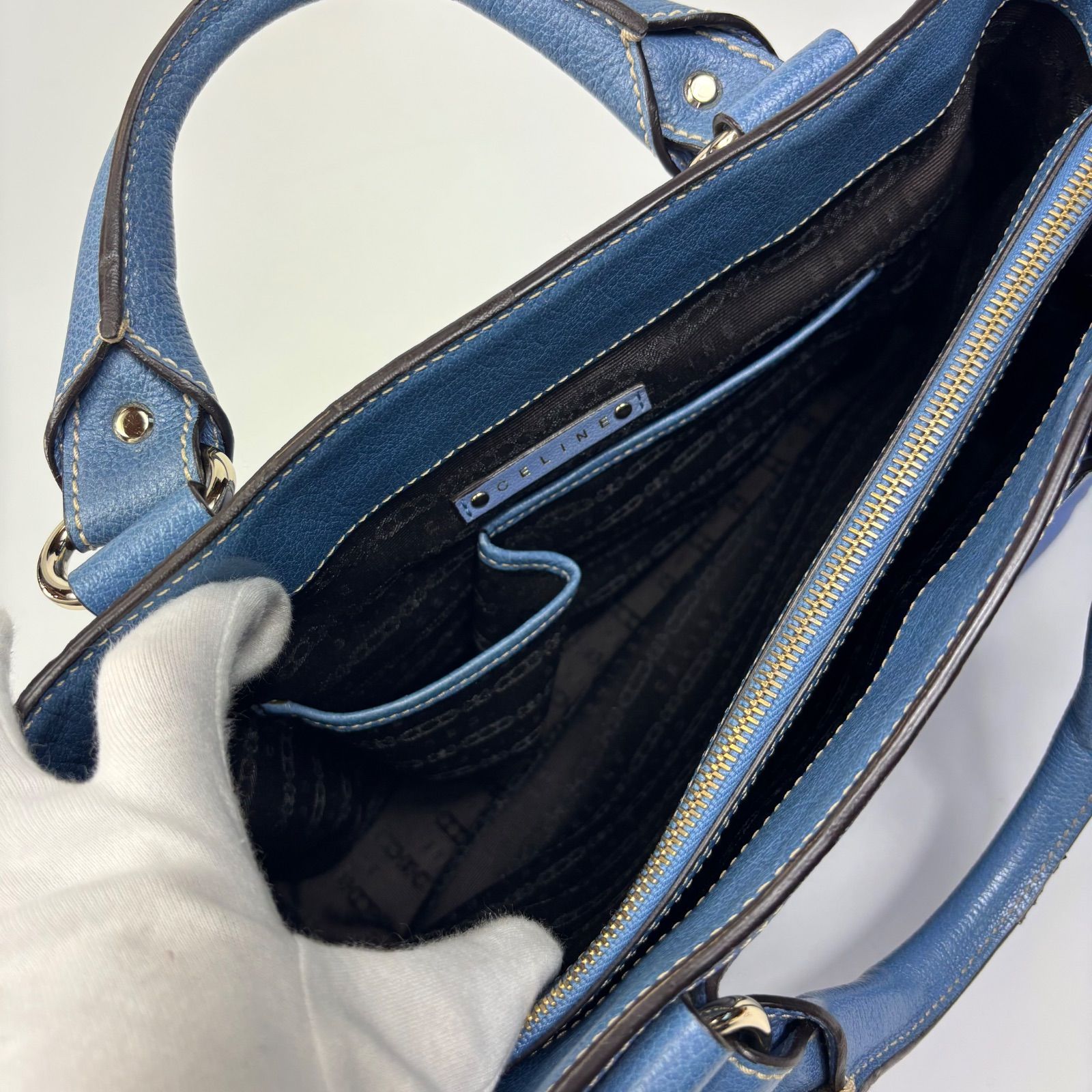 【美品】CELINEセリーヌ ブギーバック ブルー 楽天市場】【中古】 セリーヌ ブギーバッグ ハンドバッグ レザー