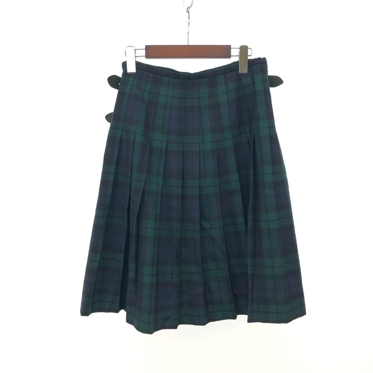 O NEIL OF DUBLIN オニールオブダブリン ラップスカート サイズ US8 ベルトデザイン チェック ウール ネイビー グリーン 240001165514
