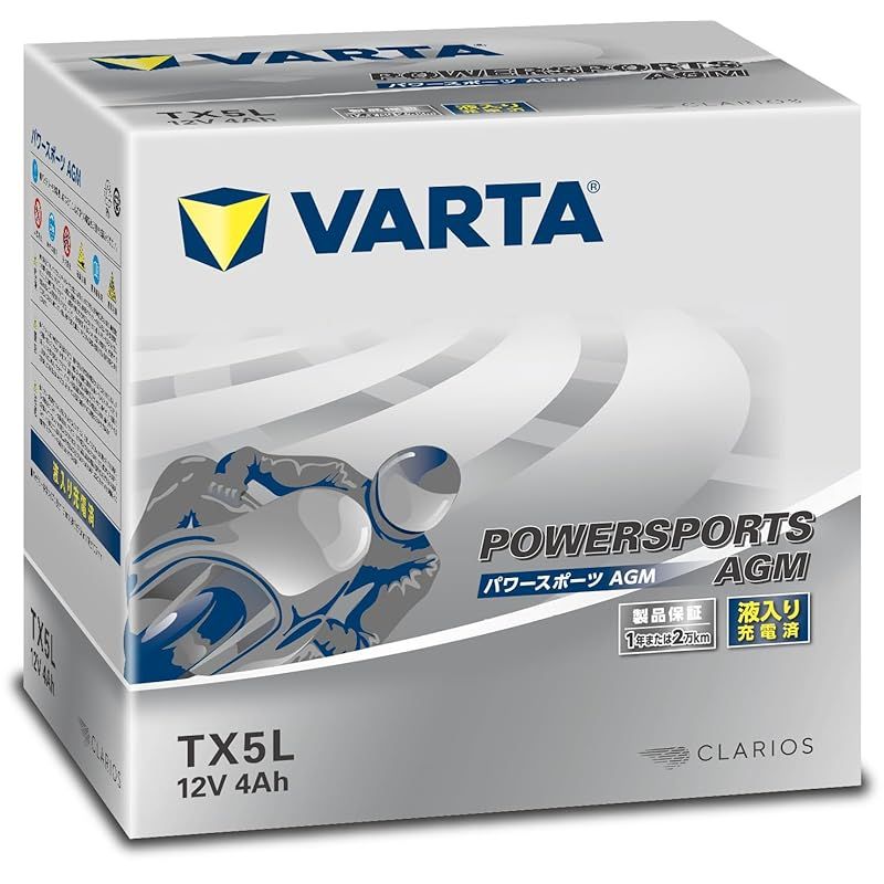[バルタ] VARTA Powersports AGM TX5L バイク用バッテリー 密閉型/液入り充電済/YTX5L-BS互換 0