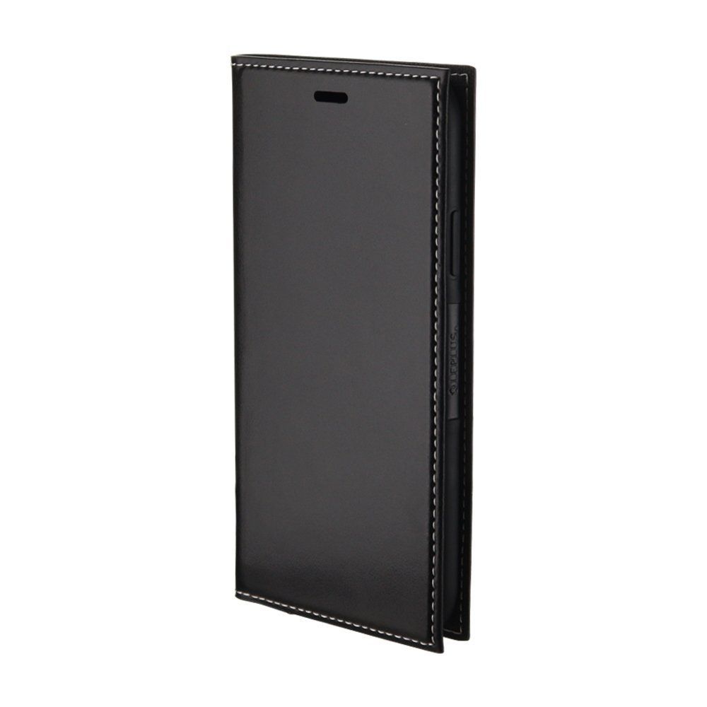 【数量限定】ブラック 薄型PUレザーフラップケース「PRIME」 LP-MI8LPBK X iPhone