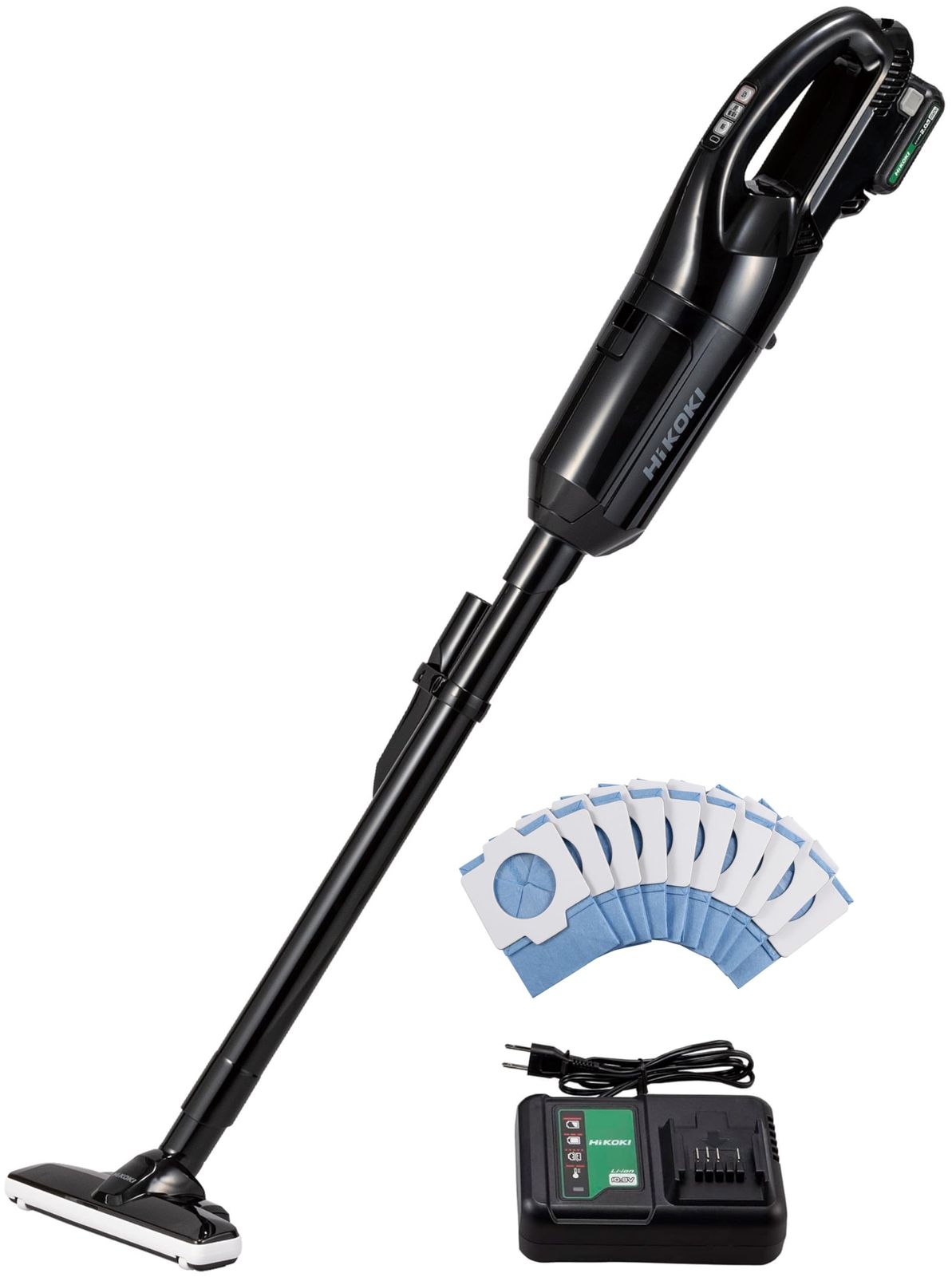 数量 HiKOKI ハイコーキ 10.8V コードレス クリーナー R12DPA 紙パック式 掃除機 軽量1.1kg ブラック 蓄電池 充電器付 R12DPA BSB