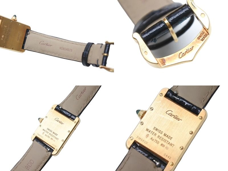 Cartier タンクルイカルティエ　純正　革ベルト カルティエ タンク ルイ カルティエ LM WGTA0091 ブラック