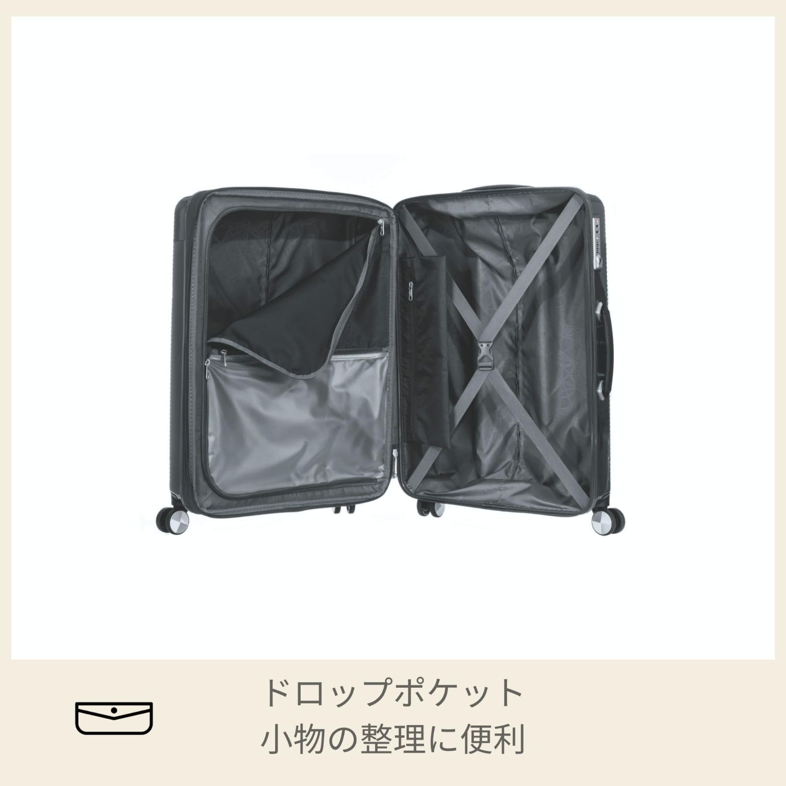  新商品 スピナー55 ヴォラント 機内持込可 容量拡張機能 機内持ち込み可 キャリーケースVOLANT 付 36 L スーツケース 55 cm サムソナイト 2.9 kg ブラック その他 旅行かばん 小分けバッグ