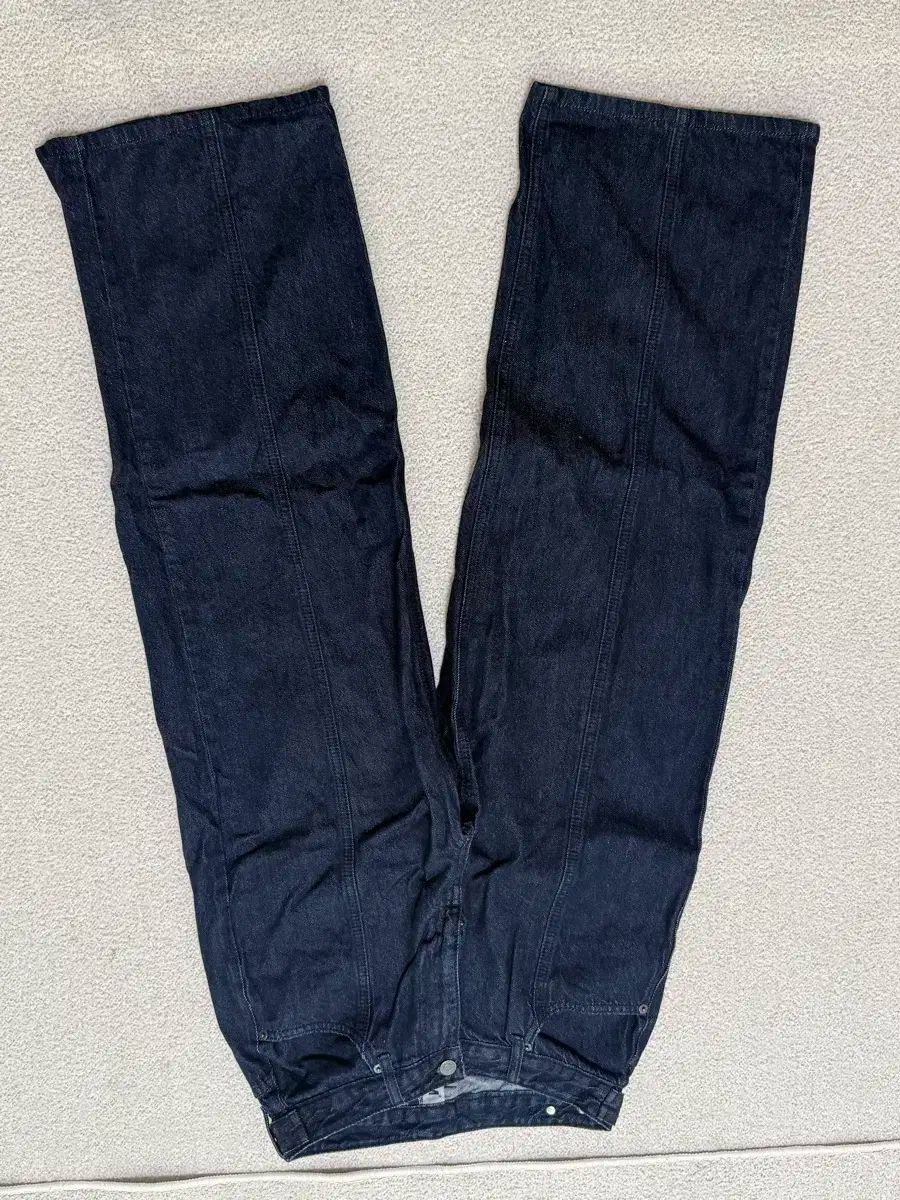 Kzm ケージエム ローライズ カット デニム パンツ ブルー S