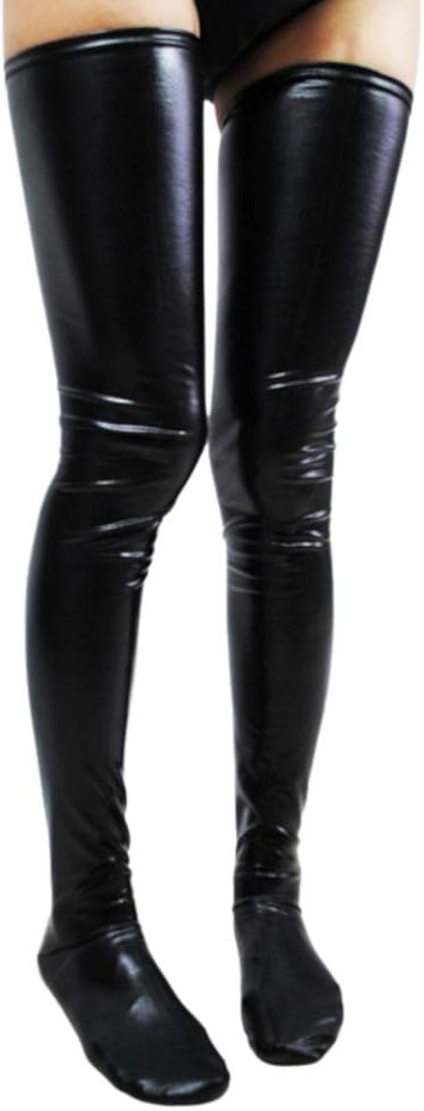 MONEON 女士 龐克手套 2 件組 人造皮革 黑色 (吊襪帶, Free Size) 的縮圖