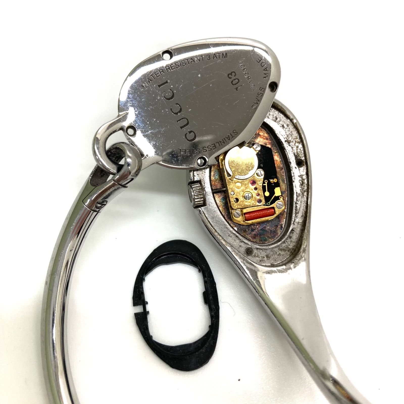 【GUCCI】腕時計 レディース ジャンク品 ◇GUCCI◇グッチ 腕時計 103 シルバー ジャンク品 - メルカリ