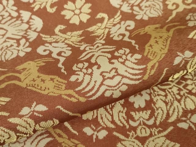 平和屋本店□最高級 人間国宝 北村武資 経錦 六通柄袋帯 遊鹿文 金糸