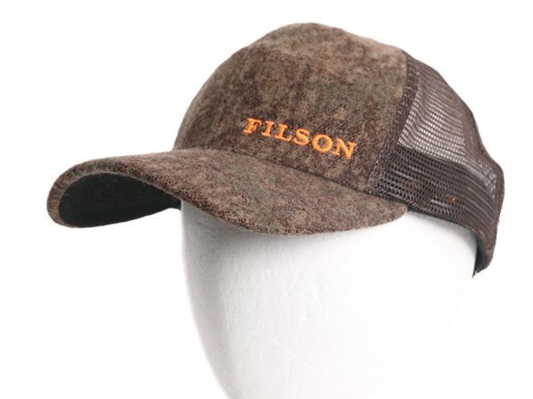 デッドストック USA製 フィルソン 迷彩 ウール ロガー メッシュ キャップ フリーサイズ / 帽子 Filson ベースボール 迷彩柄 新品 ロゴ  刺繍