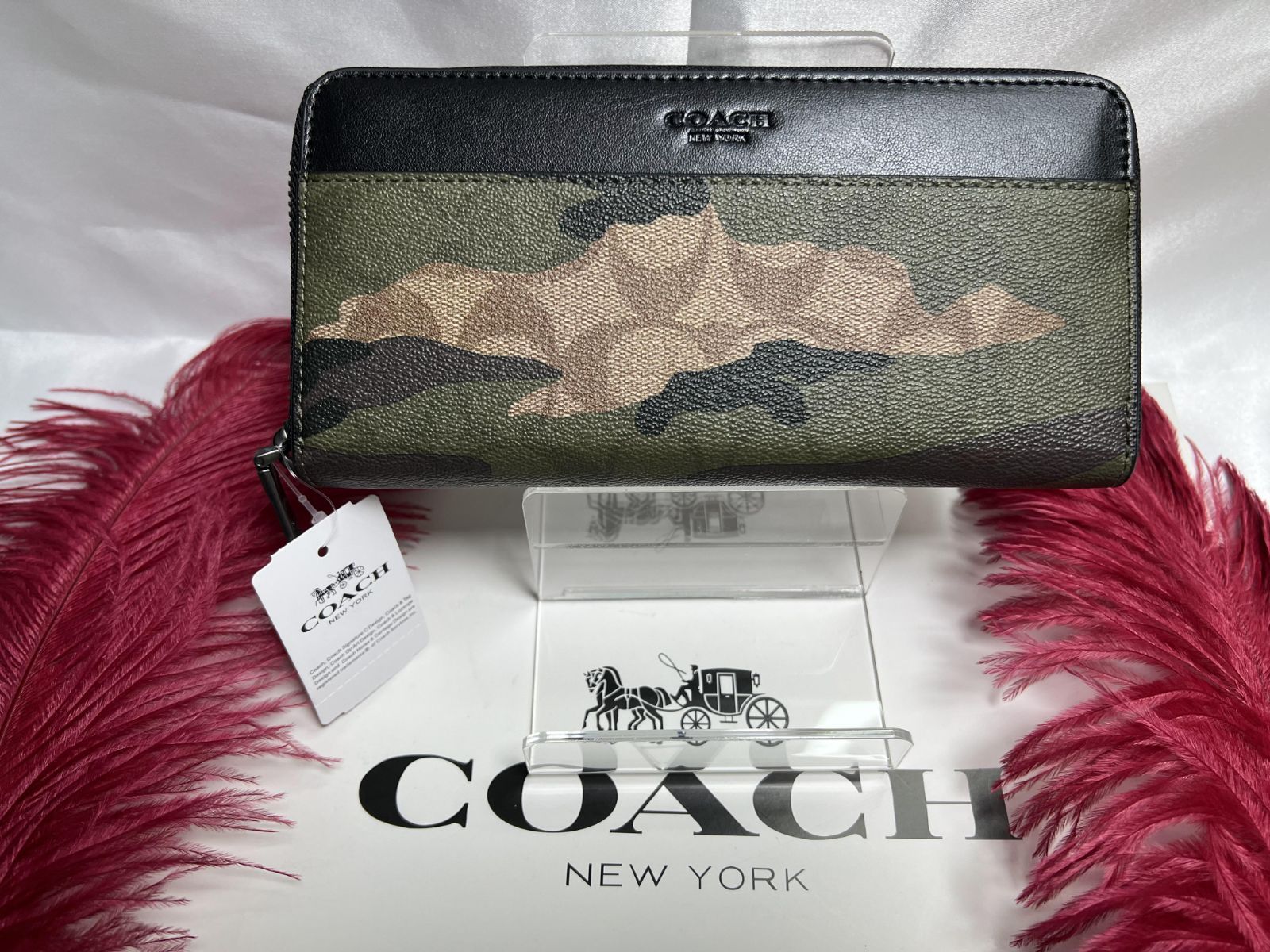 COACH 財布 コーチ 長財布 シグネチャー マホガニー ダークグリーン