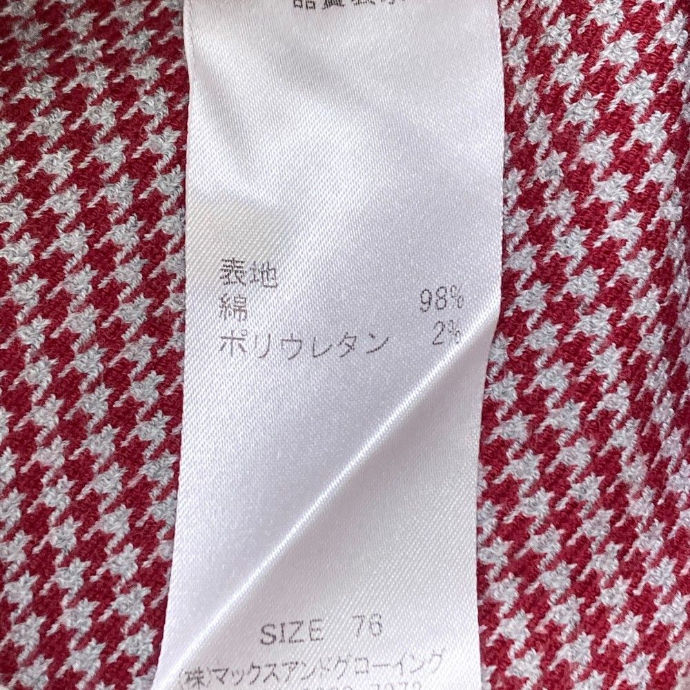 サイズ：76 ZOY ゾーイ  コットン混 ストレッチパンツ 千鳥 総柄 レッド系 [240101415445] ゴルフウェア メンズ ストスト ZOY ゾーイ コットン混 ストレッチパンツ 千鳥 総柄 レッド系