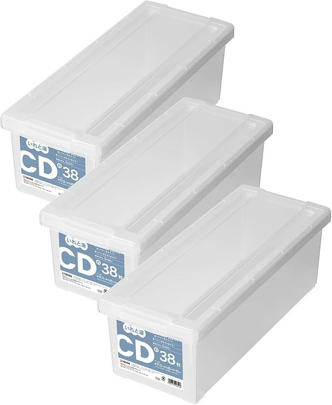【在庫処分】天馬 ディスク収納ボックス CDいれと庫 3個セット クリア 約15×17.5×45cm