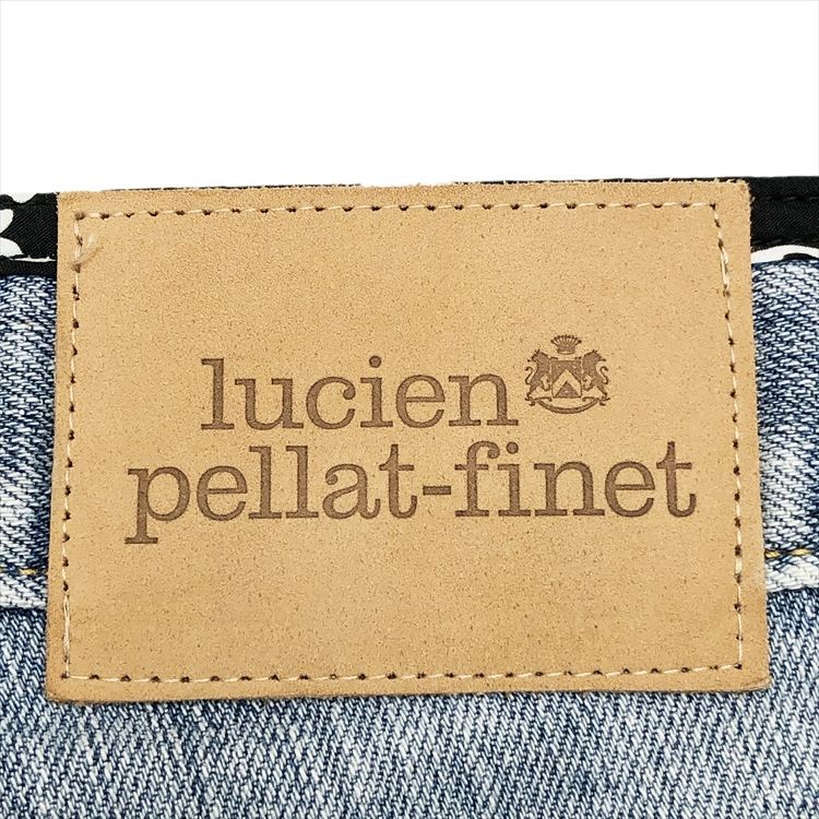 lucien pellat-finet ルシアンペラフィネ Logo Embroidery Denim Shorts ロゴ エンブロイダリー ショーツ  デニムパンツ ショートパンツ ハーフパンツ ライトブルー DE-140H