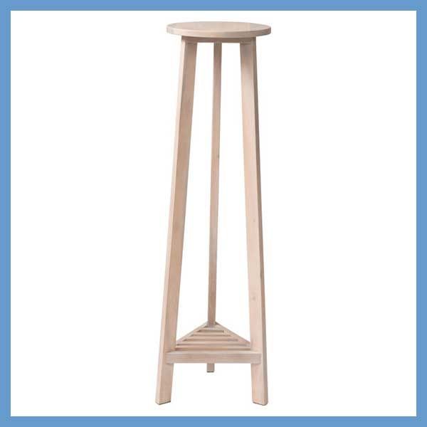 天然木 ミンディ のプランターベース 花台 Ｌサイズ W28×D28×H90cm No.923 ホワイト