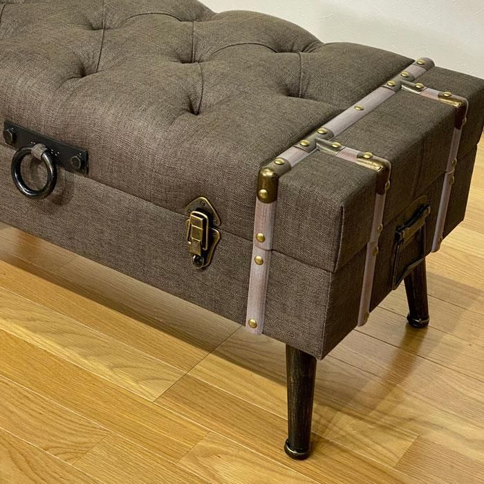 KF-56【新入荷 アウトレット】アンティークスタイル トランクベンチ